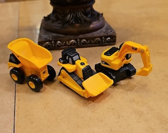 Lot Of 3 Toy State CAT Mini Machines Plastic Construction Dump Truck & Excavator
