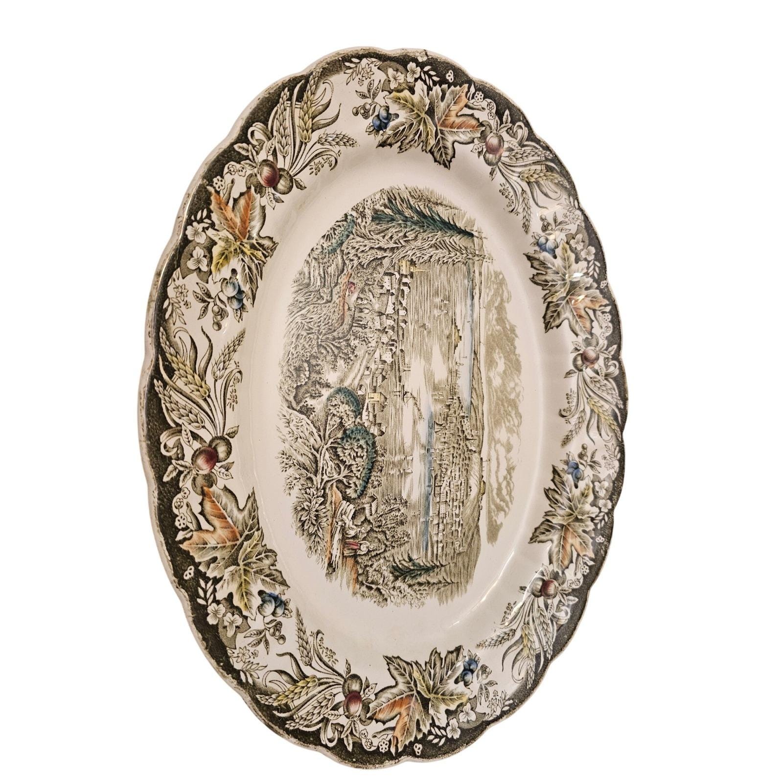 Ridgway Staffordshire Heritage Halifax Early Canada Oval Serving
