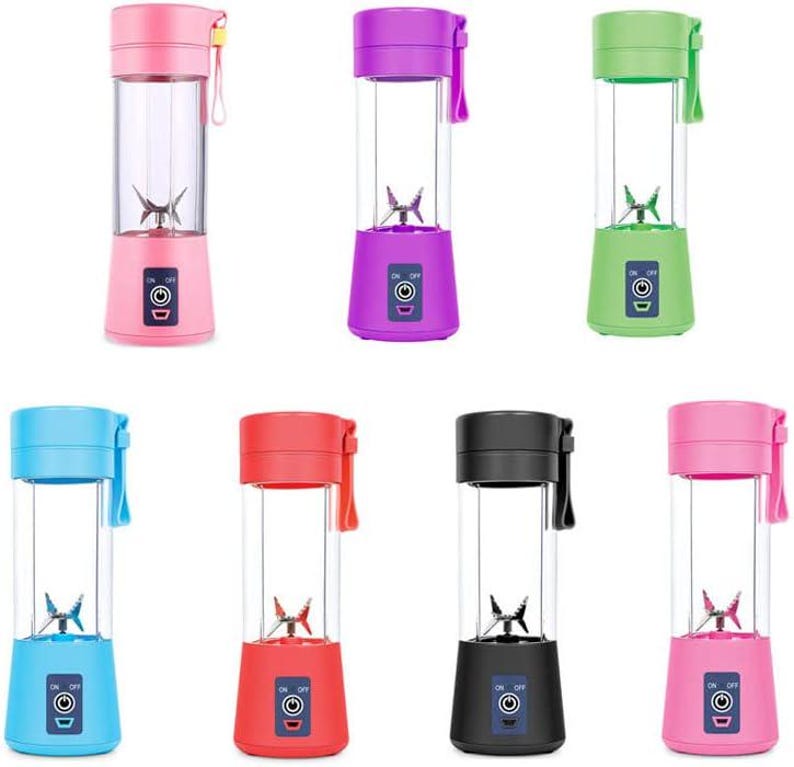 Pu&ograve; includere: Set di dieci frullatori portatili in vari colori, tra cui rosa, viola, verde, blu, rosso, nero e rosa chiaro. Ogni frullatore ha un bicchiere di plastica trasparente con una lama all'interno, un coperchio con un anello di trasporto e un pulsante on/off.