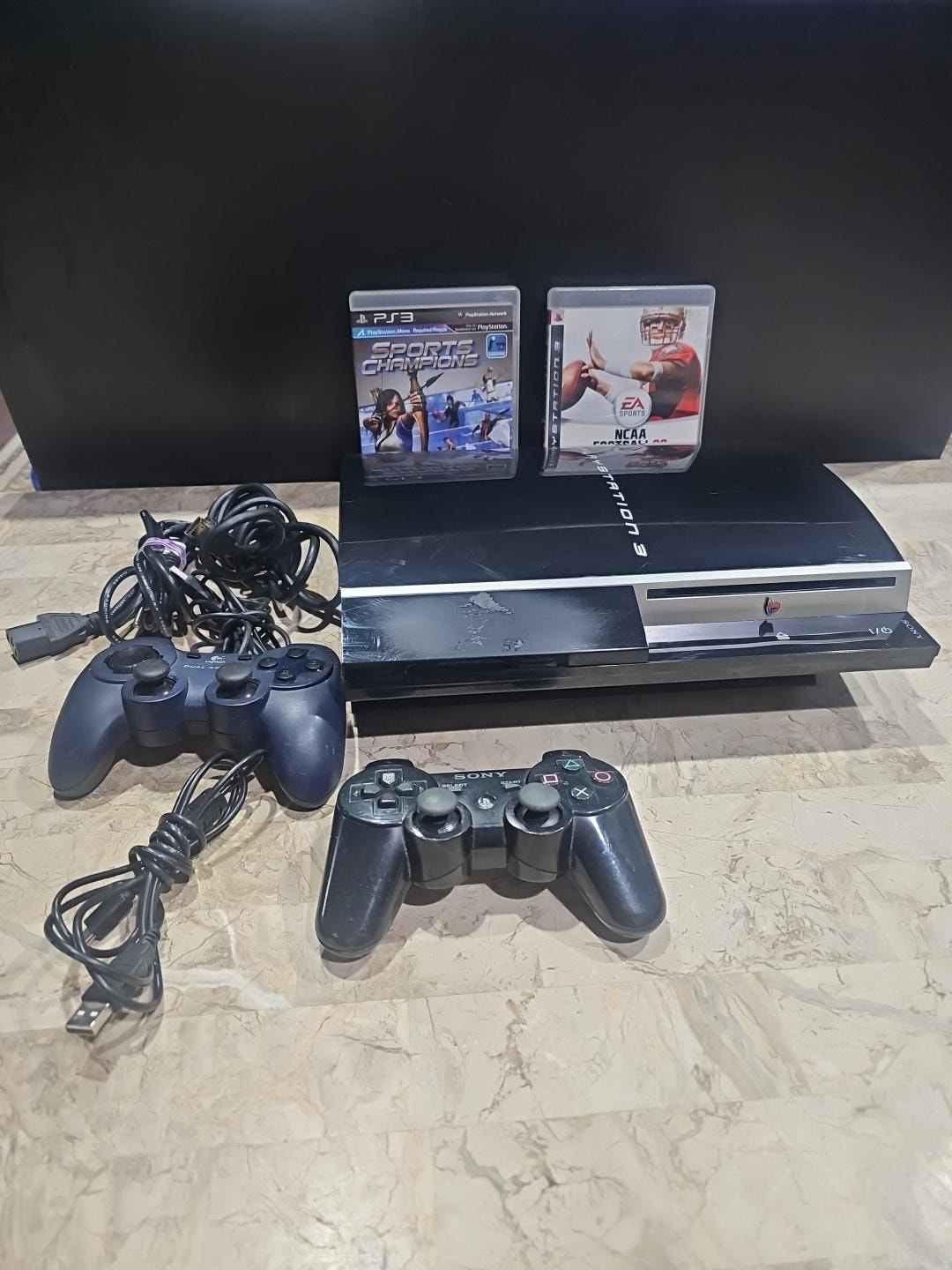 System Console Black Fat (playstation 3 Ps3) 80gb W 2 Games 2