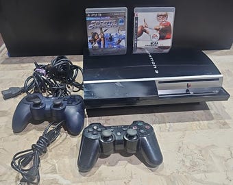 System Console Black Fat (playstation 3 Ps3) 80gb W 2 Games 2