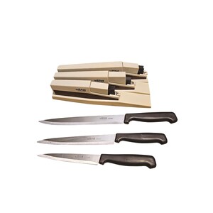 Vintage Wiltshire Staysharp 3 Piece Knife Set Self Sharpening Wall Mount Cream image 4