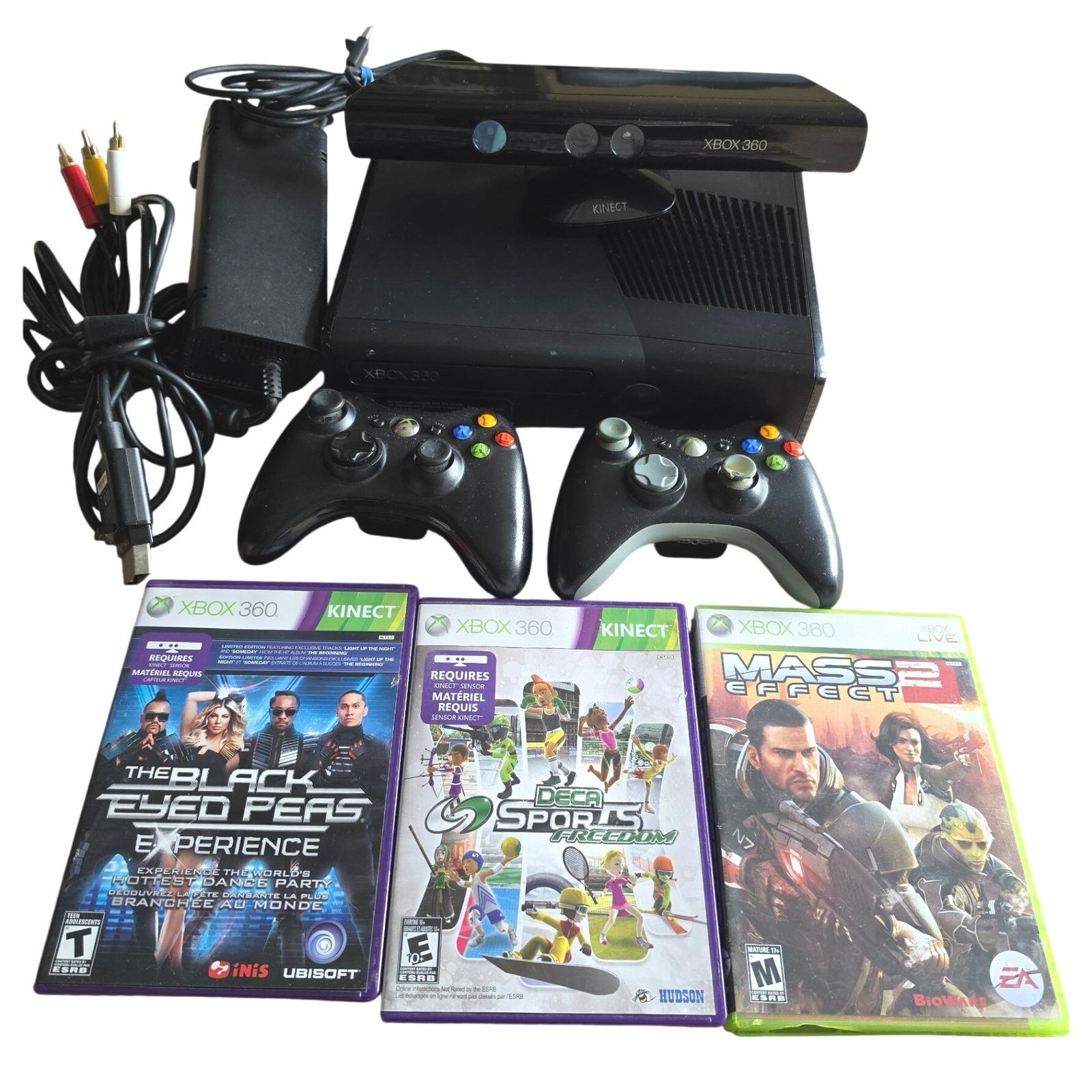 Microsoft Xbox 360 S 4GB Matte Black Console Bundle Kinect 2