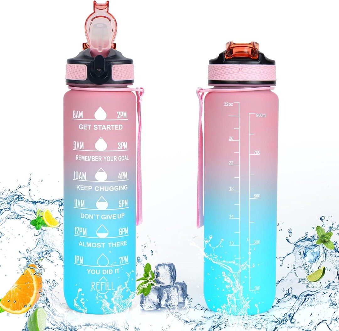 Bouteilles d'eau de 32 OZ avec paille amovible et Burundi