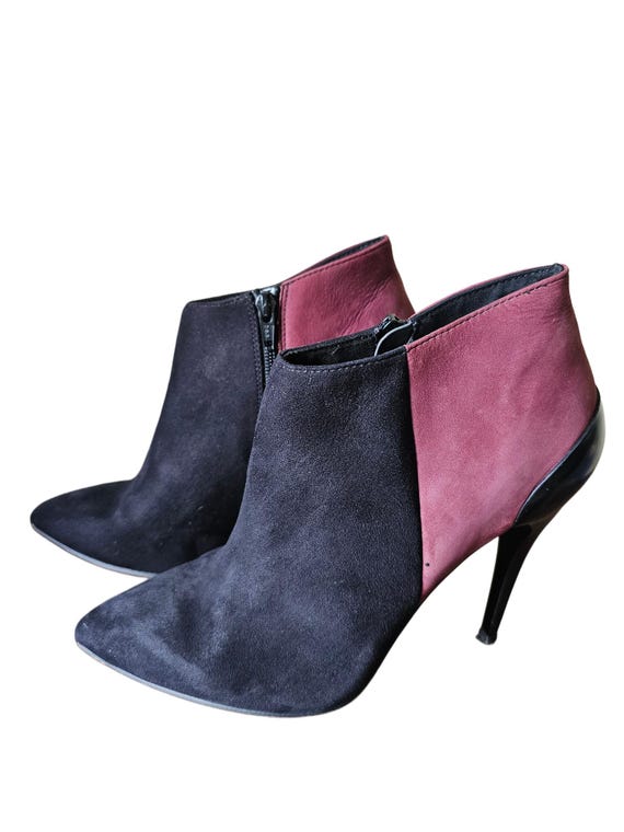 Aldo Boots Size 8 Black and Burgundy Suede Upper Etsy Ireland