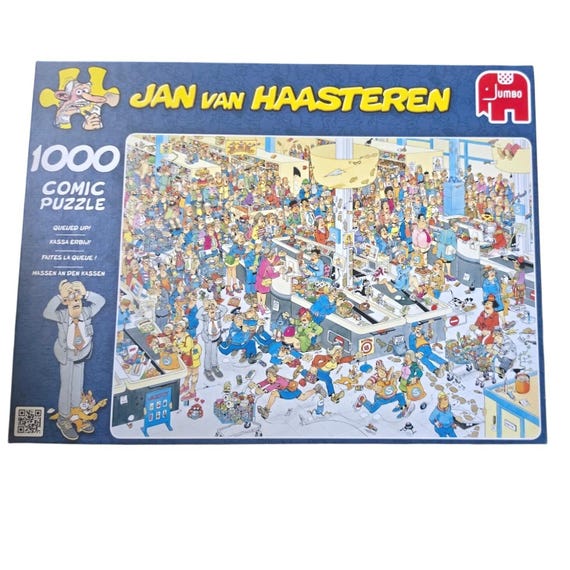 Jan Van Haasteren 1000 Piece Comic Puzzle Queued Up! Jumbo 174
