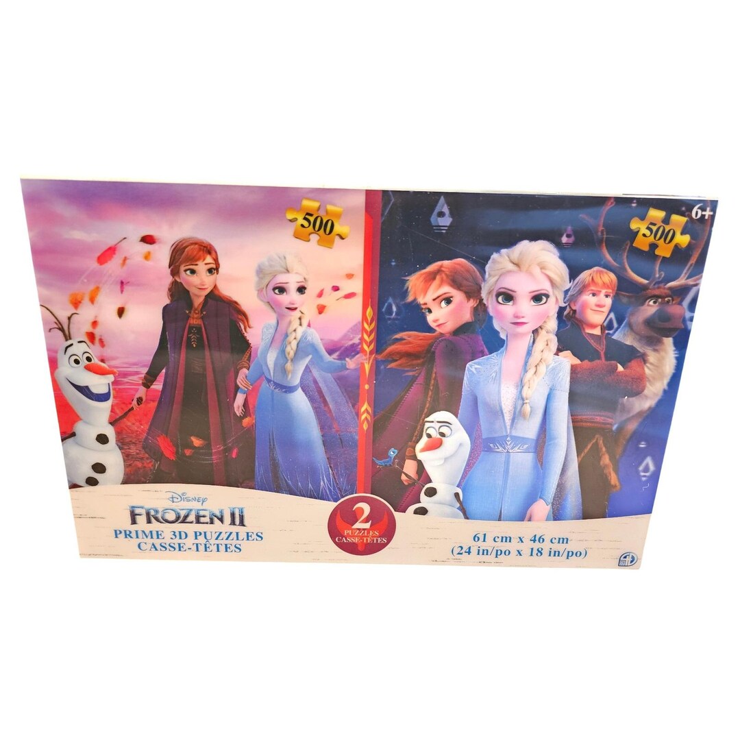 Disney Frozen II Prime 3D Puzzles 2-pack 500 Pieces Each Elsa Anna Olaf ...