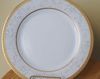 Royal Heritage Prestige Primavera large dinner plate. Encrusted gold band
