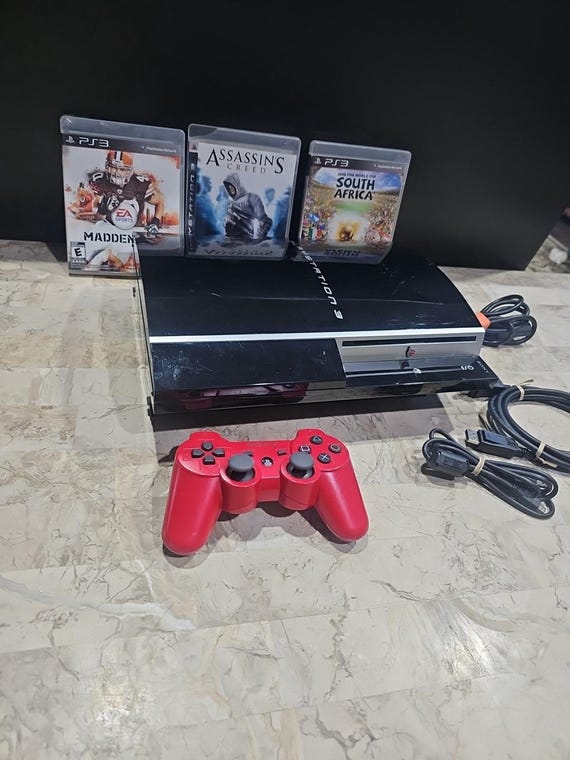 System Console Black Fat (playstation 3 Ps3) 80gb W 3 Games 1