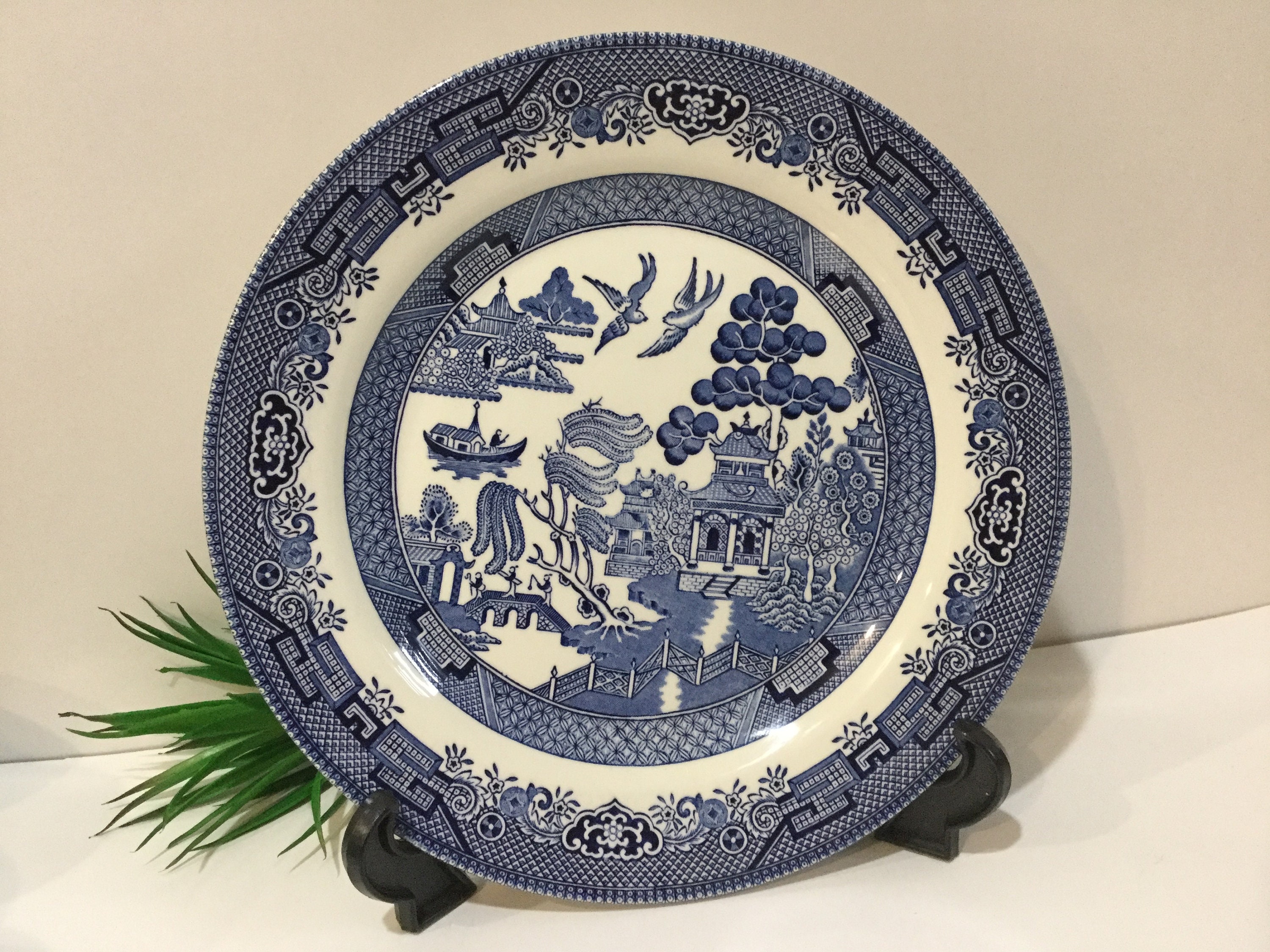 Vintage Churchill Made in England Blue and White Willow Dinner - Etsy ...