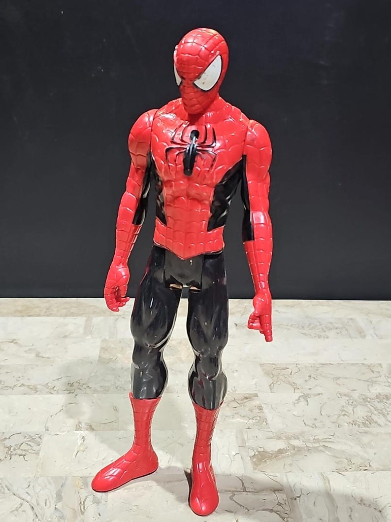 Marvel Spider-Man Action Figure 12 Inch Red And Black Pre-owned image 1
