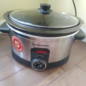 Olla manual de cocción lenta, de la marca Crock Pot, 1 galón, en color  negro, Negro