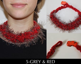 FUZZY AND FLUFFY Crocheted  Neckleces