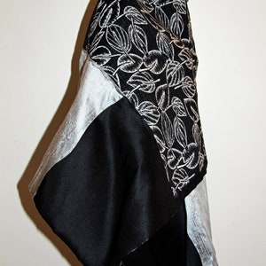 Two Black and Silver Double Face Shawls