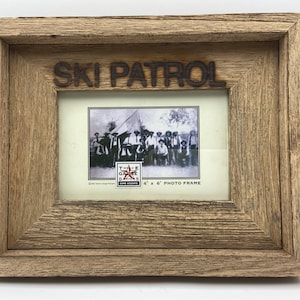 Ski Patrol Wood Ski Picture Frame