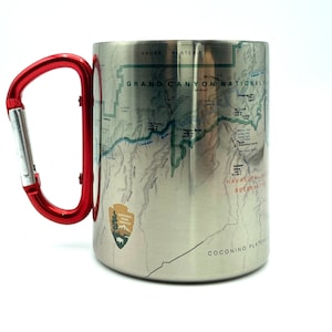 Grand Canyon(2) Mappa del Parco Nazionale Moschettone Tazza da Caffè, Escursionismo Trekking Zaino in Spalla Regalo