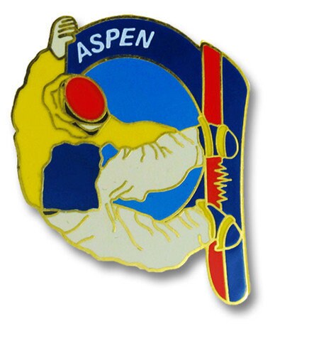 Aspen Colorado Ski Resort Patch – Embroidered Iron-on Applique, Skier Slopes Theme