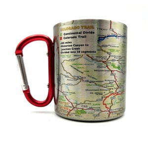 Colorado Trail Carabiner Coffee Mug Map, Hiking Trekking Backpacker Gifts