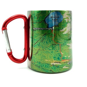 Spray, Wonderland Trail, Carabiner Coffee Mug Map, Hiking Trekking Backpacker Gifts