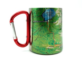 Spray, Wonderland Trail, Carabiner Coffee Mug Map, Hiking Trekking Backpacker Gifts