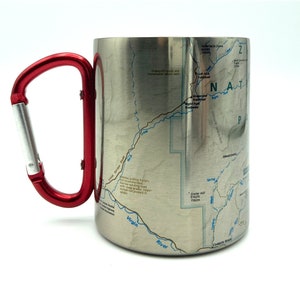 Zion National Park Carabiner Coffee Mug Trail Map, Hiking Trekking Backpacker Gifts