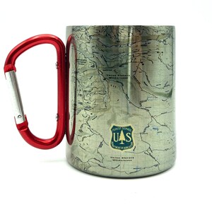 Drei Schwestern Wildnis Spur Karte, Karabiner Kaffeetasse Karte, Wandern Trekking Backpacker Geschenke