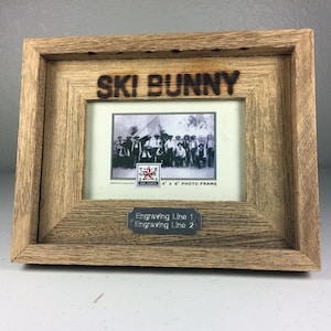 Ski Bunny Wood Ski Picture Frame