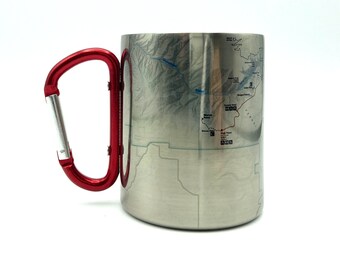 Black Canyon of the Gunnison Mountains National Park Carabiner Coffee Mug Trail Map, Hiking Trekking Backpacker Gifts