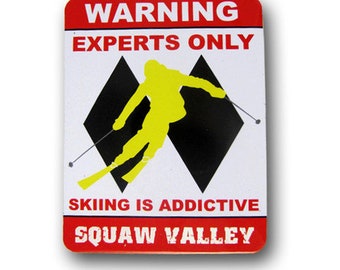 Squaw Valley Double Diamonds Skifahrer Magnet #4