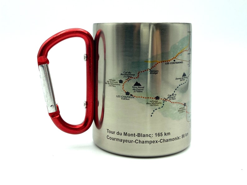 Tour Du Mont-blanc Trail Map, Carabiner Coffee Mug Map, Hiking Trekking ...