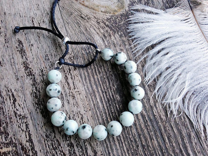 Jasper bracelet Adjustable gemstone bracelet Gemstone beaded bracelet