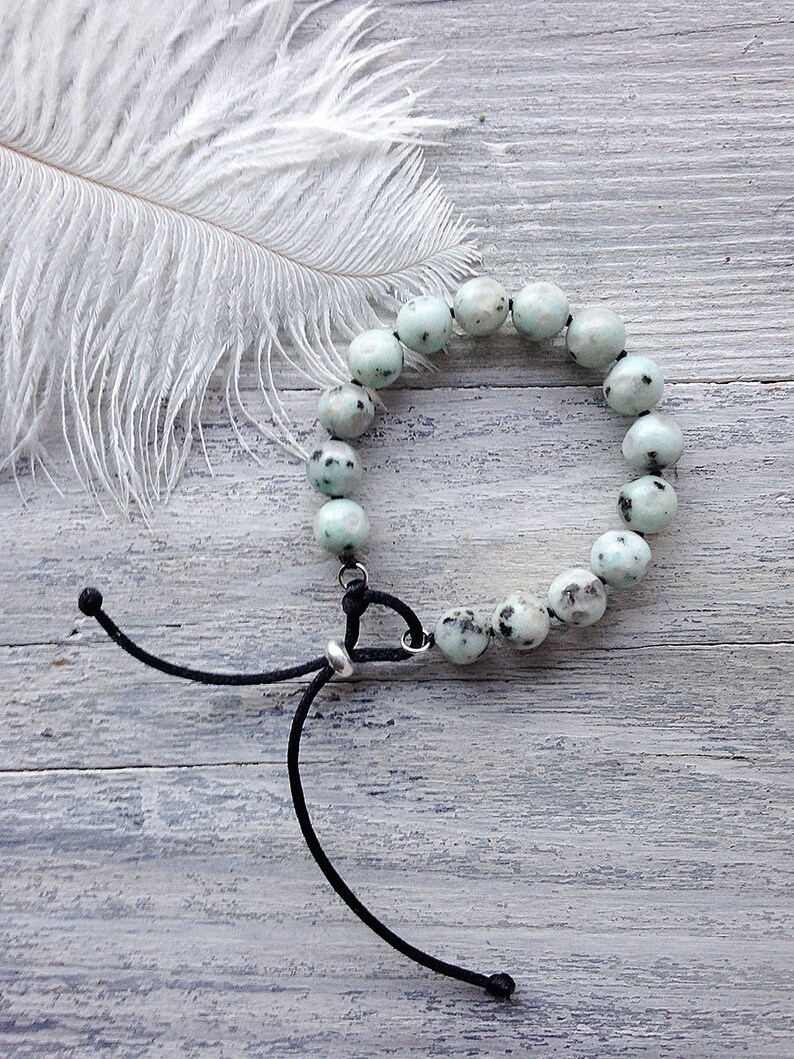 Jasper bracelet Adjustable gemstone bracelet Gemstone beaded bracelet
