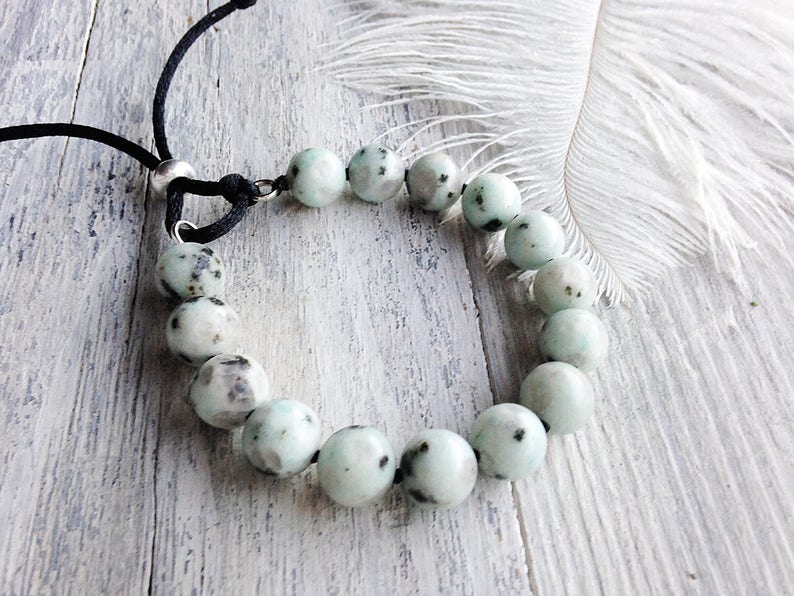Jasper bracelet Adjustable gemstone bracelet Gemstone beaded bracelet