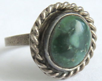 Vintage Green Turquoise Sterling Silver Ring Size 5