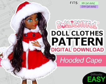 Hooded Cape - DIGITAL Download Doll Clothes Pattern