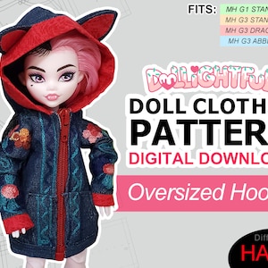 Oversized Hoodie - DIGITAL Download Doll Clothes Pattern