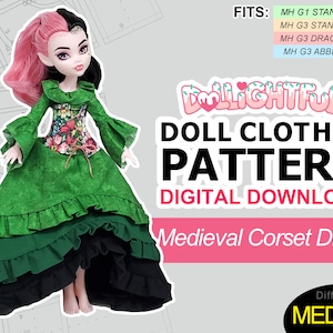 Medieval Corset Dress - DIGITAL Download Doll Clothes Pattern