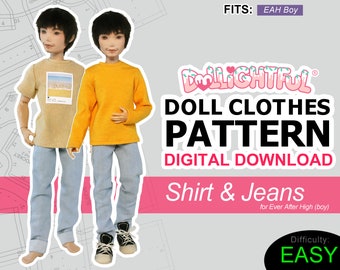 Shirt & Jeans [EAH boy] - DIGITAL Download Doll Clothes Pattern