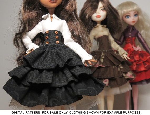 DIGITAL Download Doll Clothes Pattern: Steampunk Lolita Dress for