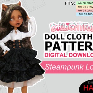 Steampunk Lolita Dress - DIGITAL Download Doll Clothes Pattern