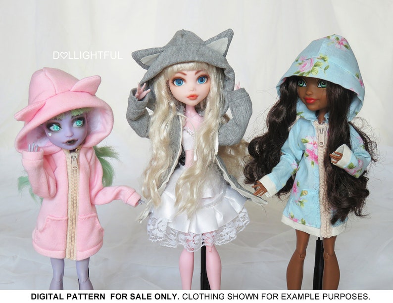 DIGITAL Download Doll Clothes Pattern: Oversized Hoodie for Gen 1 MH EAH Girls image 7