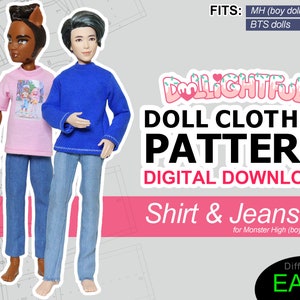 Shirt & Jeans [MH boy, BTS] - DIGITAL Download Doll Clothes Pattern