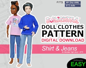 Shirt & Jeans [MH boy, BTS] - DIGITAL Download Doll Clothes Pattern