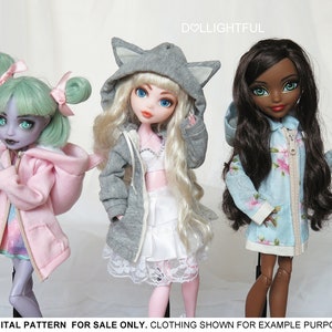 DIGITAL Download Doll Clothes Pattern: Oversized Hoodie for Gen 1 MH EAH Girls image 6