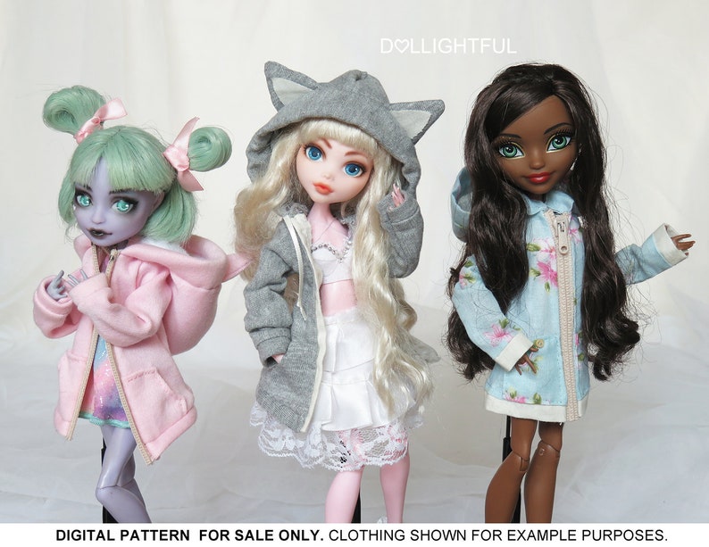 DIGITAL Download Doll Clothes Pattern: Oversized Hoodie for Gen 1 MH EAH Girls image 6
