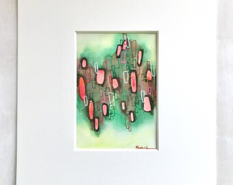 5x7 Watercolor painting matted to an 11 x 14