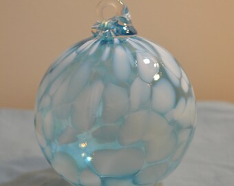Hand Blown Blue Glass Ornament