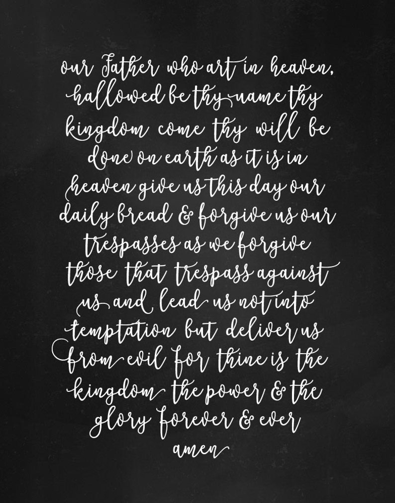 The Lord s Prayer Printable Christian Print Christian Etsy