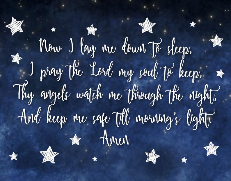 Now I Lay Me Down to Sleep I Pray the Lord My Soul to Keep Bible Verse