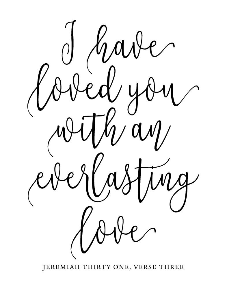 I Have Loved You With an Everlasting Love Jeremiah 31:3 - Etsy
